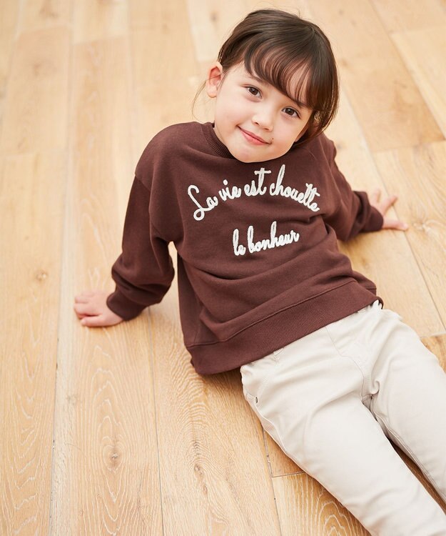 ANY KIDS 刺繍トレーナー ボルドー