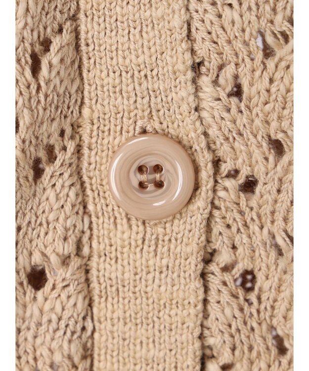 earth music&ecology スラブコットンレース編みカーディガン Mocha