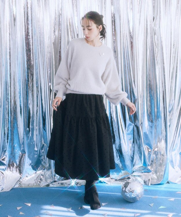 earth music&ecology ミニシャギープルオーバー Light Gray