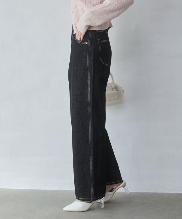 WEGO 【XS～Lサイズ展開/美脚】ストレートデニムパンツ デニムブラック