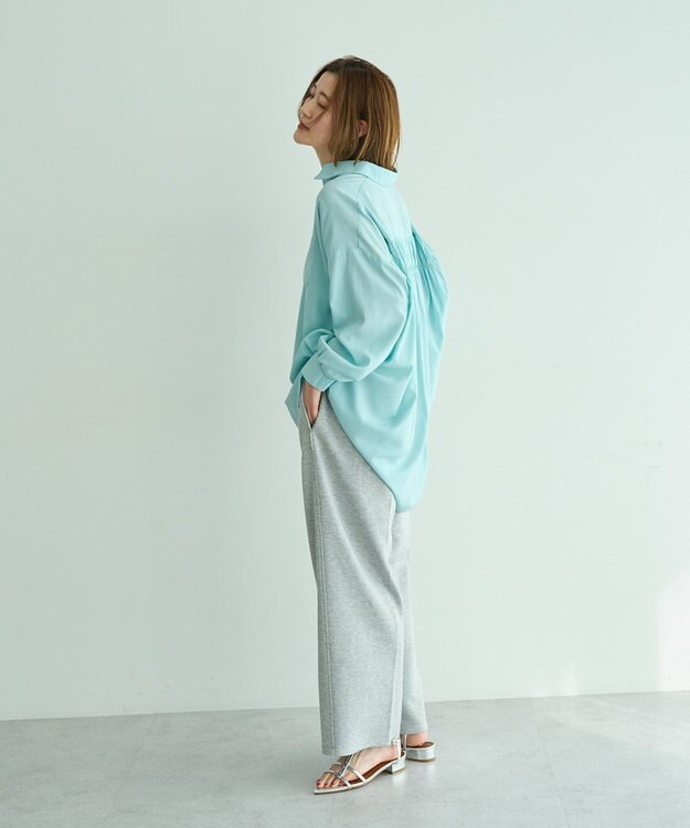 YECCA VECCA バックギャザーロングシャツ Mint