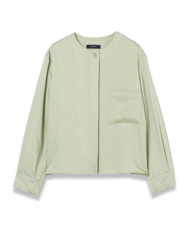 JOSEPH ソフトビスコーステーラリング　ノーカラーシャツ Matcha