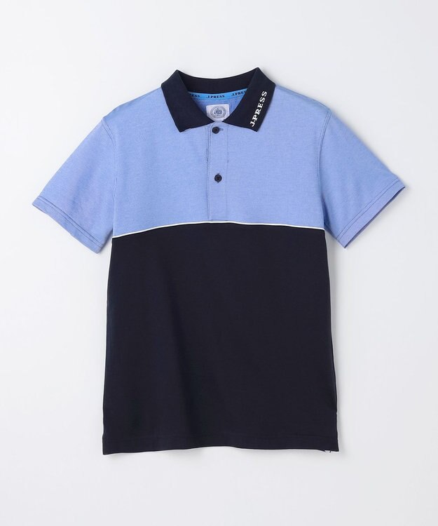 J.PRESS KIDS 【140-170cm】 ブロッキングポロシャツ ライトブルー
