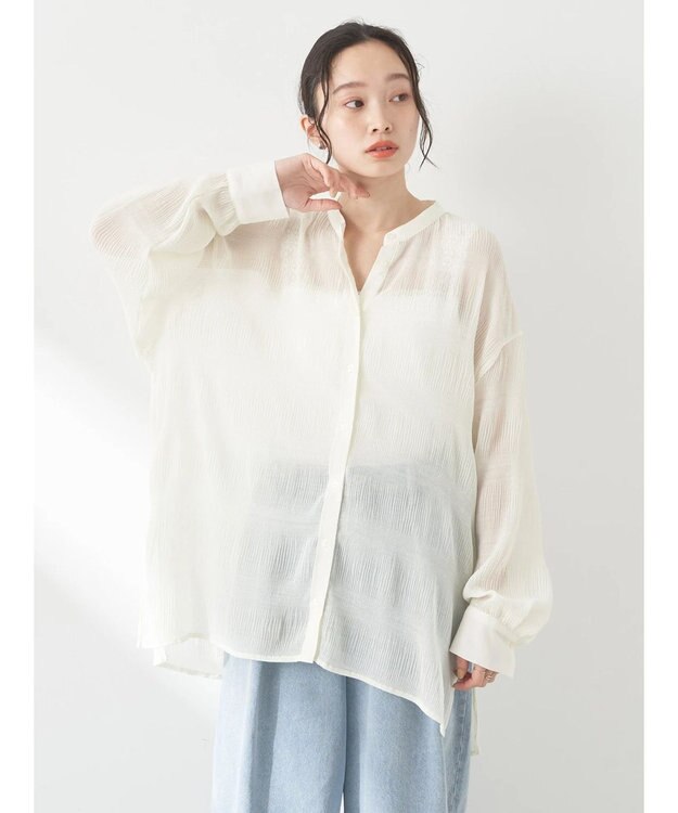 earth music&ecology クシュクシュシアーシャツ Off White