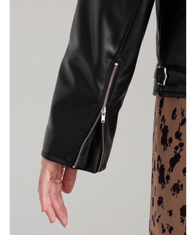 Te chichi レザーダブルライダースジャケット ブラック