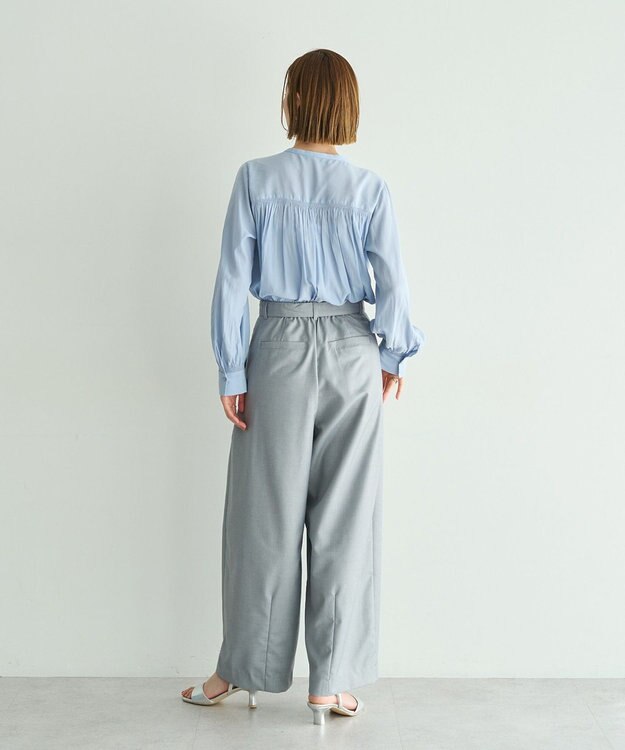 YECCA VECCA ギャザーブラウス Light Blue