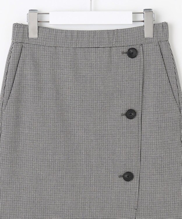 自由区 S 【撥水加工・洗える】TRギャバチェック柄 スカート モノトーン系チェック