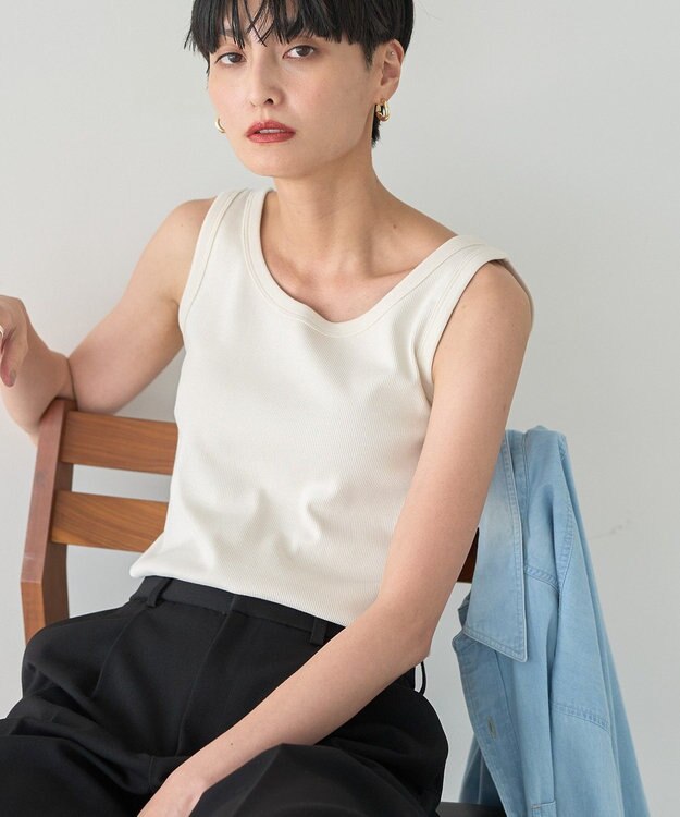 AMERICAN HOLIC テレコタンクトップ Ivory