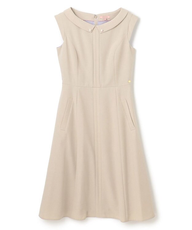 TOCCA 【消臭・吸水速乾・洗える】SUMMER ENTRANCE 襟付きドレス ベージュ系