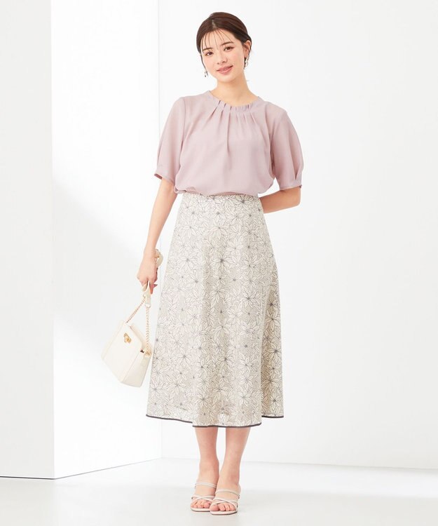 ANY SIS 【美人百花6月号掲載】シアーストライプ ブラウス ピンク