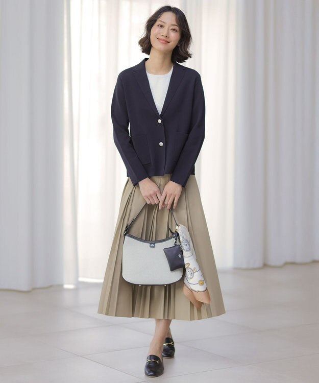 J.PRESS LADIES L 【WEB限定カラーあり】TC ライトタンブラー プリーツ スカート ベージュ系