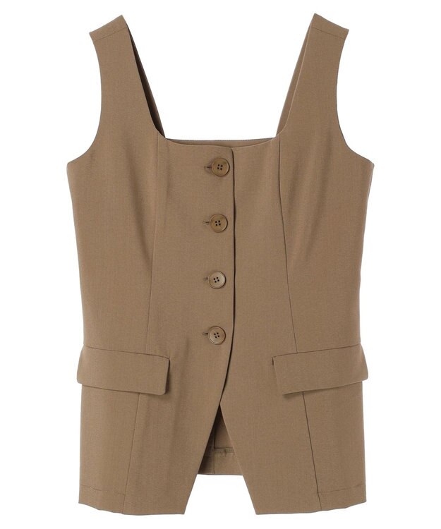 YECCA VECCA リネンライクビスチェベスト Dark Beige