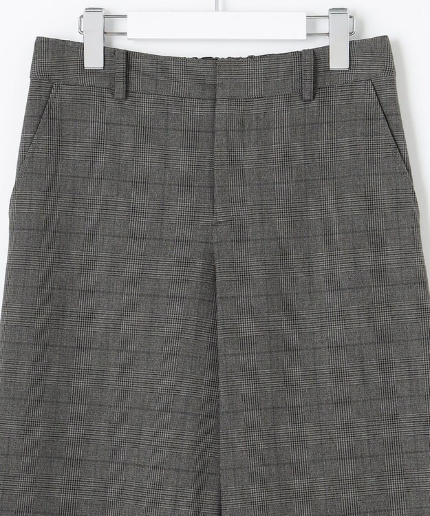 J.PRESS LADIES S 【洗える】アルガンシルクチェック ワイドパンツ ライトグレー系3