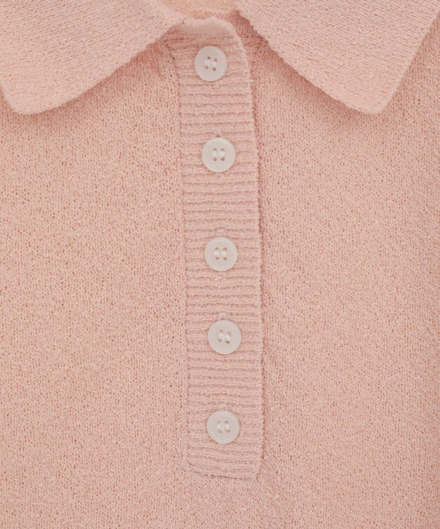 AMERICAN HOLIC ブークレ半袖ニットトップス Navy