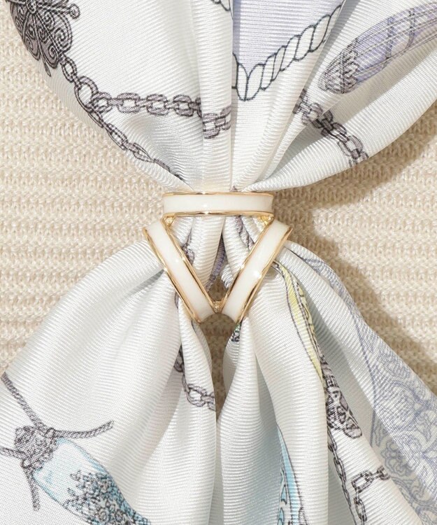 MOONBAT Luna Luce(ルナルーチェ)スカーフリング パール調 3Ring お手持ちのスカーフを通すだけ ギフト ホワイト