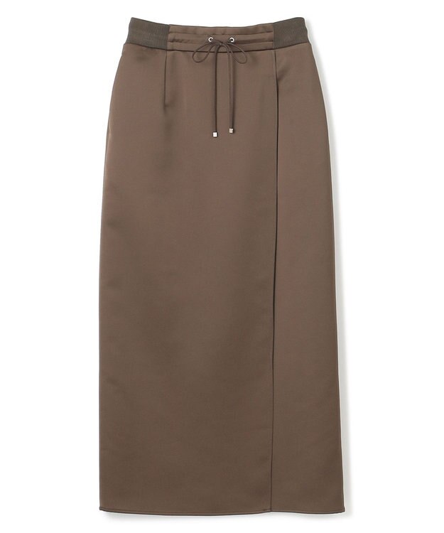 uncrave 【洗濯機洗い可】サテン ドロストスカート（uncrave WHITE） ブラウン