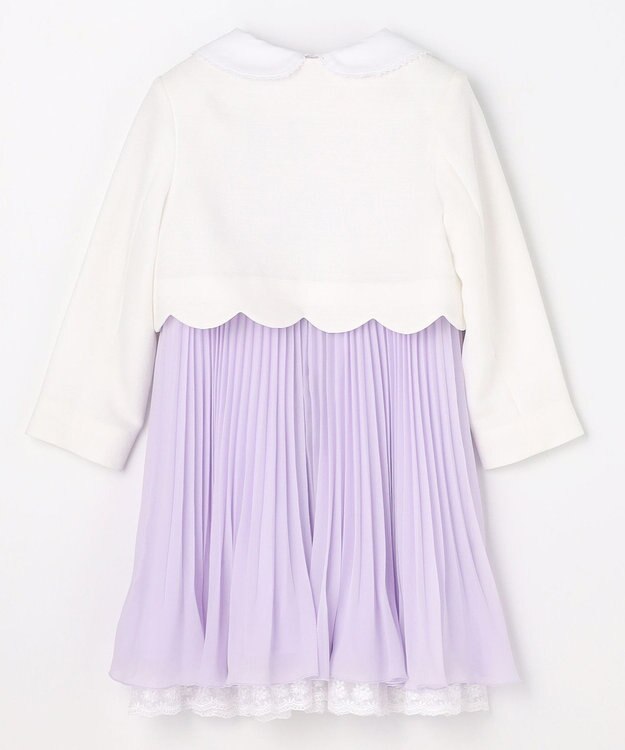 ANY KIDS 【2点セット】リボンボレロジャケット+シフォンプリーツ ワンピース ラベンダー