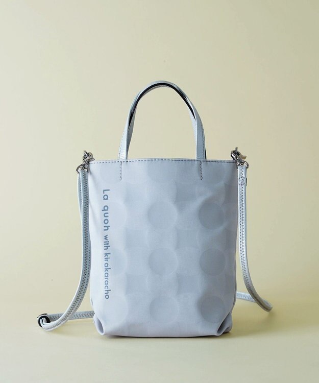 MIYABIYA La quoh with kirakaracho  南蛮七宝ベーシックプリント ミニ２WAYショルダー 月白(ライトグレー)