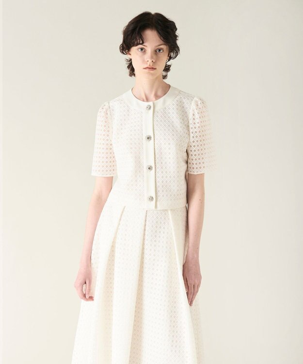 GRACE CONTINENTAL レースショートトップ ホワイト