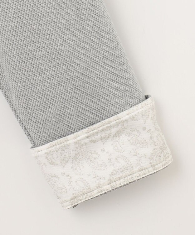 JOSEPH ABBOUD 【人気！多機能ポロシャツ】ペイズリー柄　ウィンターダディポロシャツ ライトグレー系