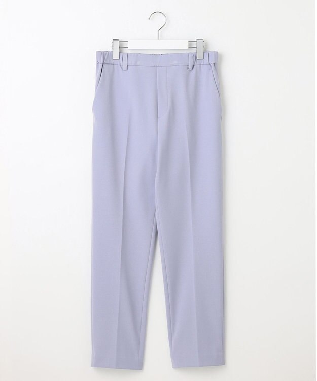 自由区 L 【撥水加工・洗える】TRギャバ裏起毛テーパード パンツ サックスブルー系