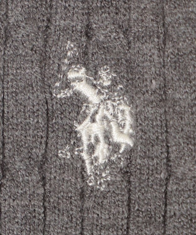 WEGO 【WEB限定/25年秋冬新作】別注USPOLOケーブルニットポロ グレー