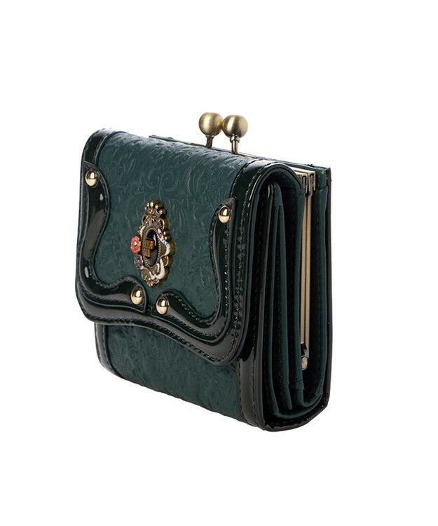 ANNA SUI セルパン 二つ折り口金財布 グリーン
