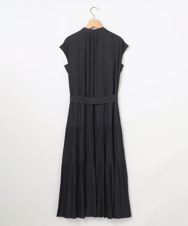 組曲 S 【WEB限定】ギャザーライトデシン ティアードワンピース ネイビー系