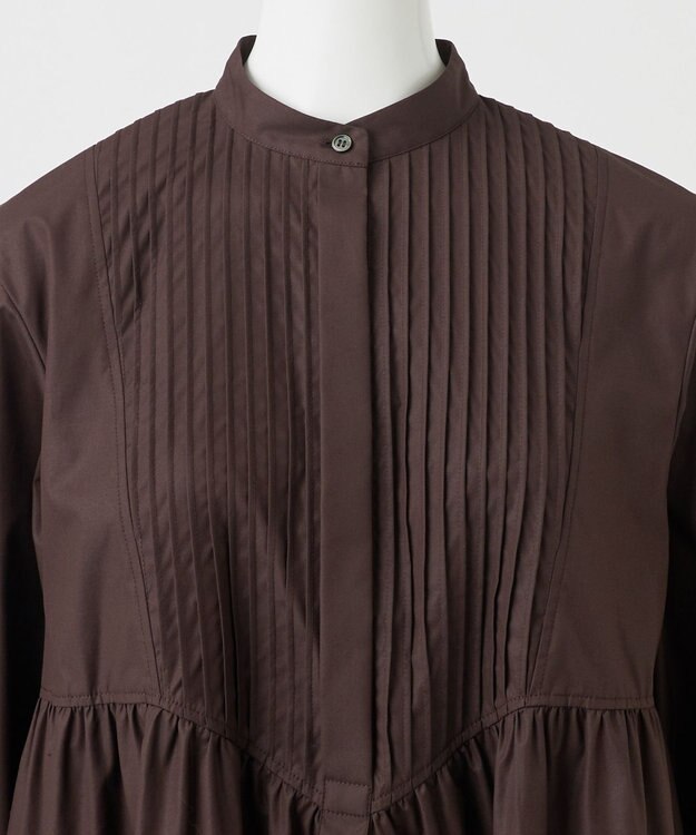 23区 S 【R(アール)】チンツコットン シャツワンピース ダークブラウン系