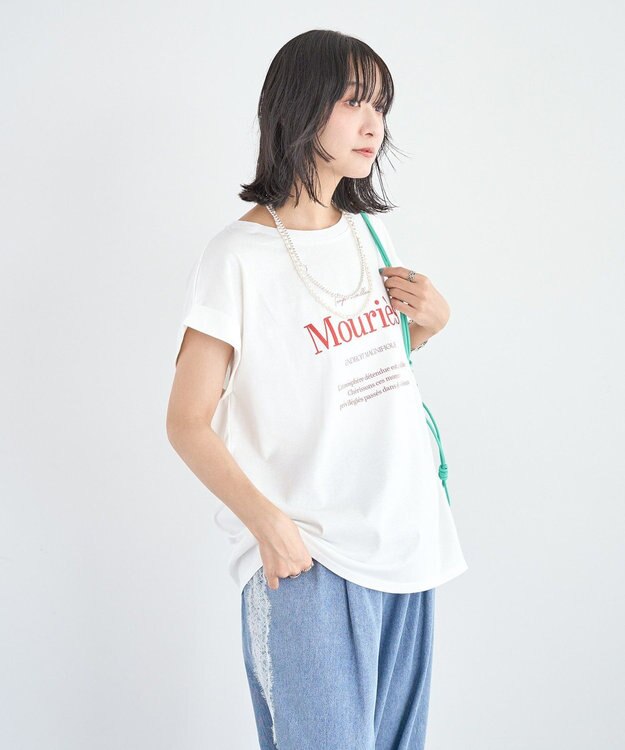 Green Parks 汗染み防止フレンチロゴＴシャツ Off White