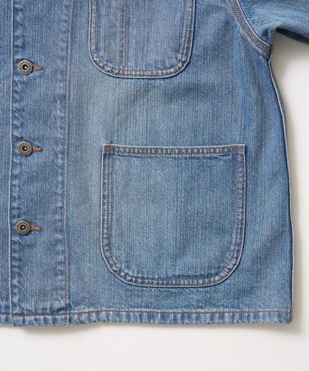 AMERICAN HOLIC ノーカラーデニムカバーオール Light Indigo