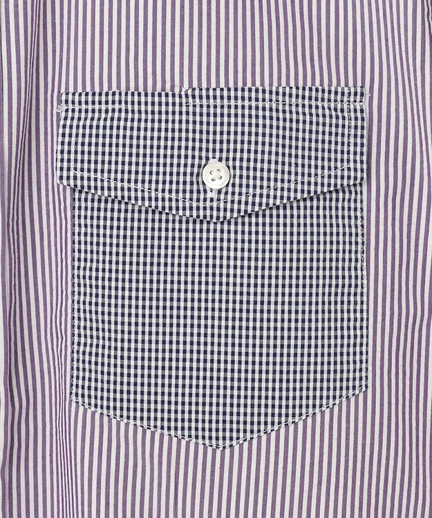 J.PRESS MEN 【クールマックス】クレイジーパターン サッカーシャツ/B.D. ネイビー系9