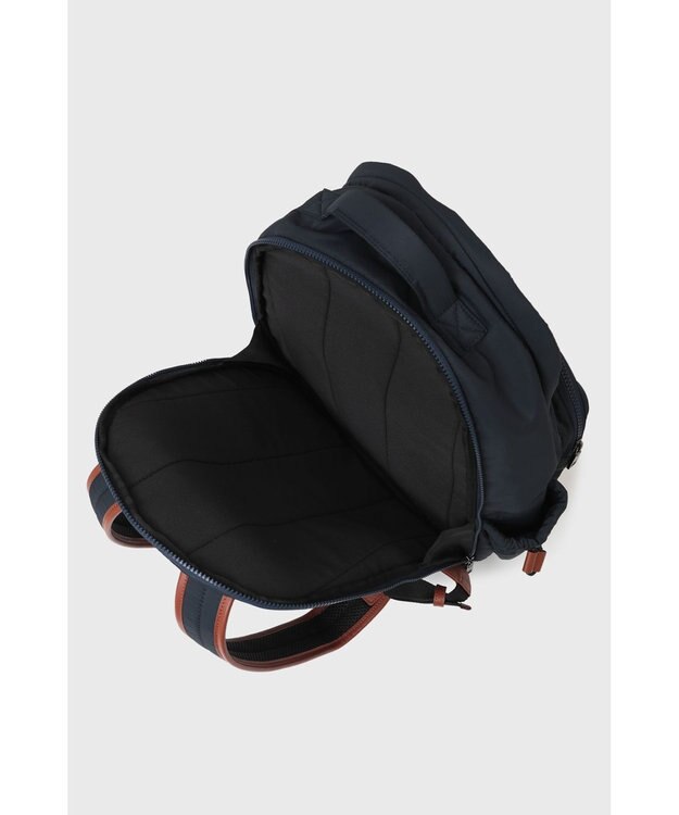 DAKS 軽量ナイロン×レザー ハウスチェックディテール PC収納バックパック ネイビー