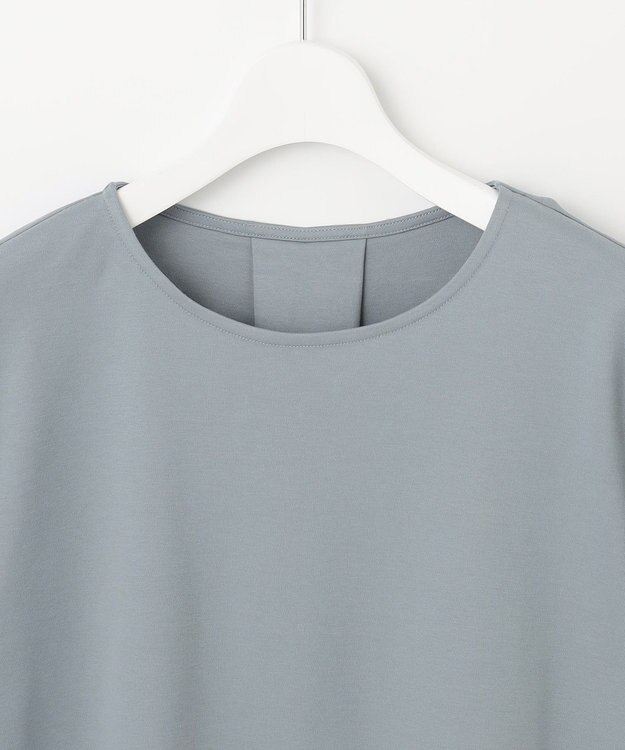 J.PRESS LADIES 【接触冷感・UVケア】コンパクトコットンスムース ツイストスリーブ カットソー スモーキーグリーン系