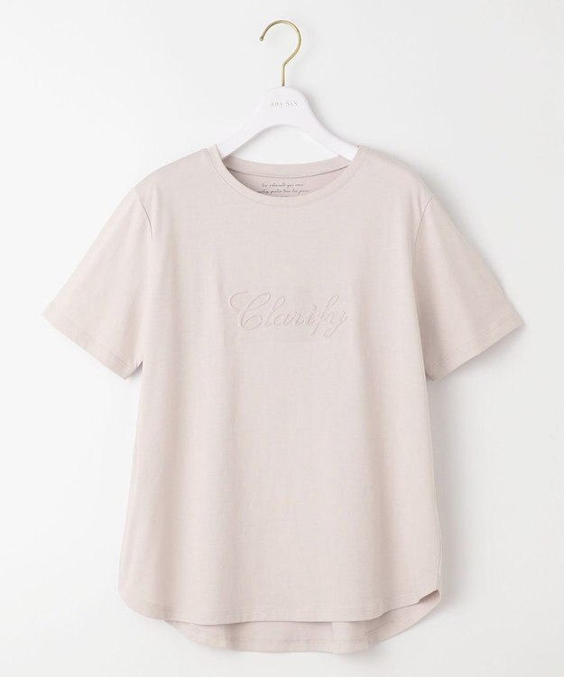 ANY SIS エンボスロゴ Tシャツ ローズグレー