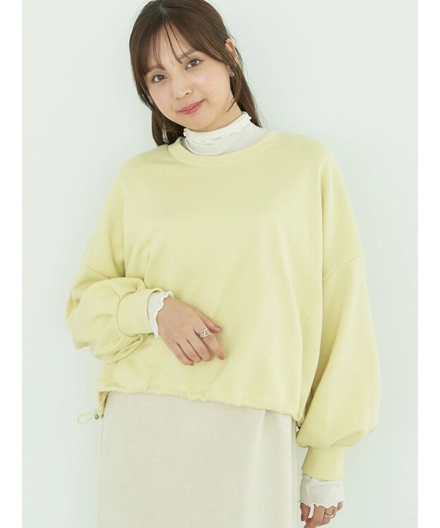 earth music&ecology 裏毛ドロストプルオーバー Yellow