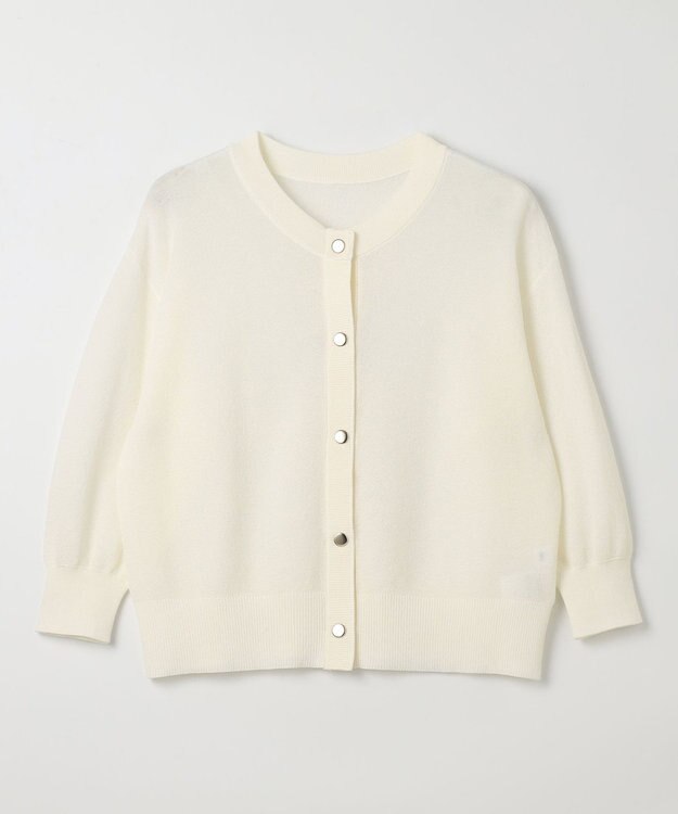 ANY シアーニットショートカーディガン エクリュ