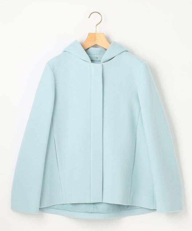 組曲 S 2WAYショートビーバー フーテッドコート スカイブルー系