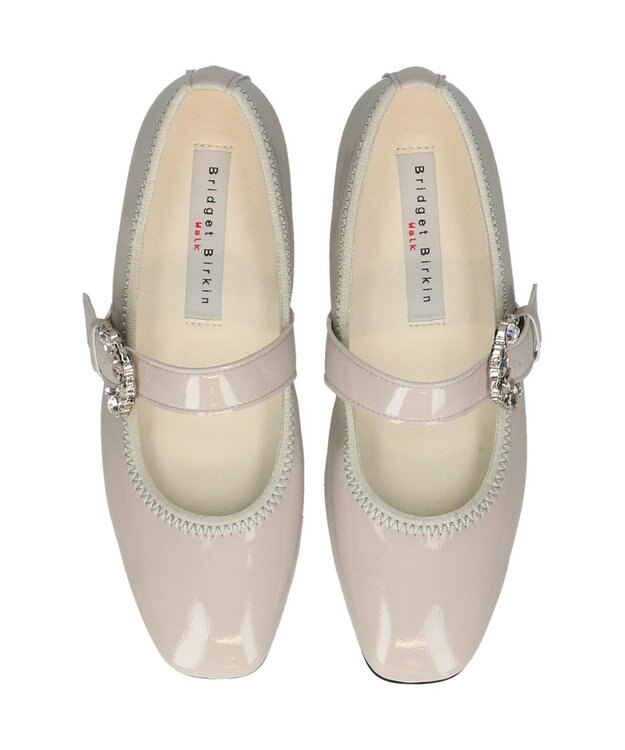 Bridget Birkin ＜3E＞【Bridget Birkin Walk】ビジューメリージェーンパンプス グレーエナメル