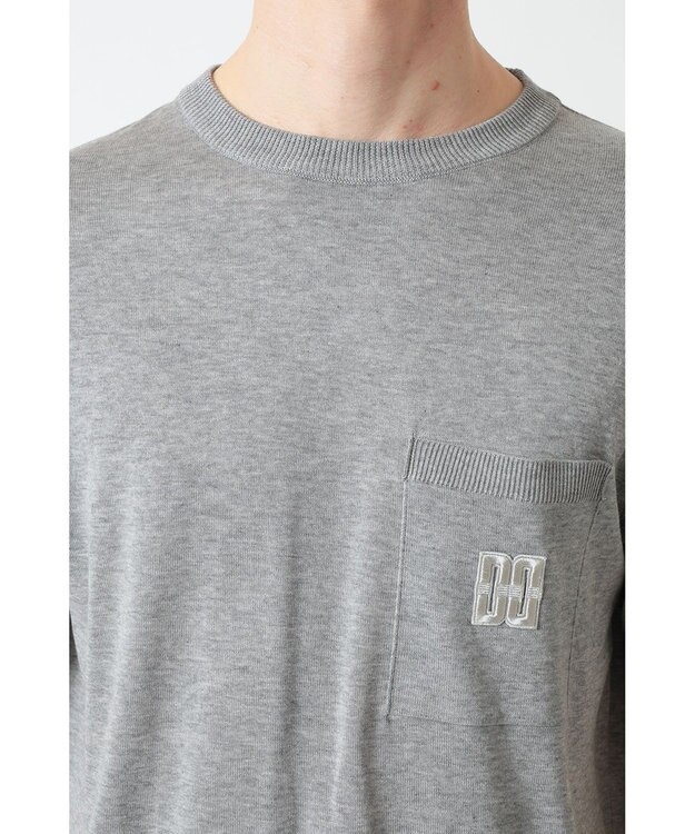 DAKS DDロゴポケットニットTシャツ グレー