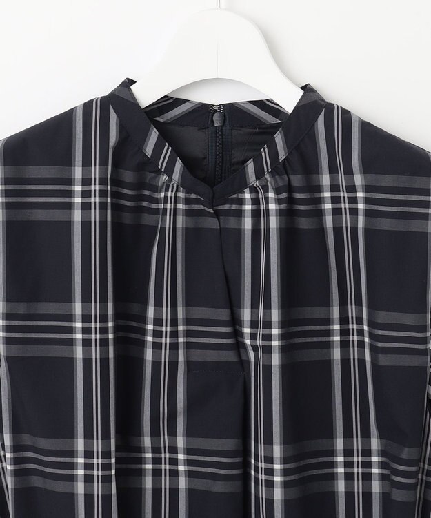 J.PRESS LADIES L 【洗える】コンパクトチェック ワンピース ネイビー系3