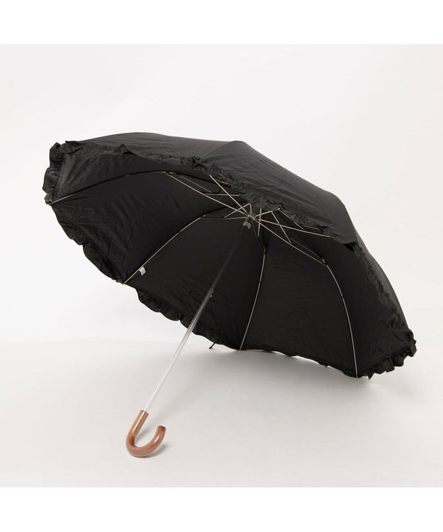 UNBILLION カシュネ cachenez / PUビッグフリルトップレス2段折りたたみ傘 ブラック