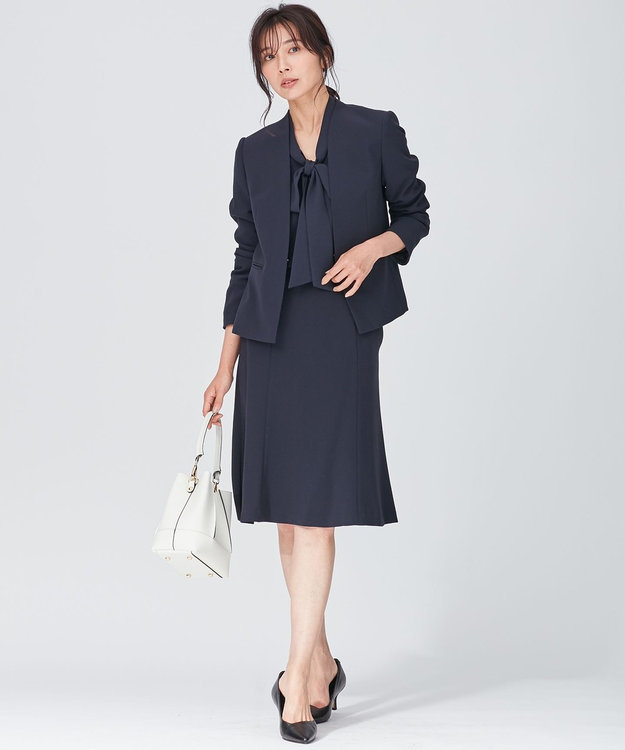 23区 トリアセダブルジョーゼット ジャケット ネイビー系