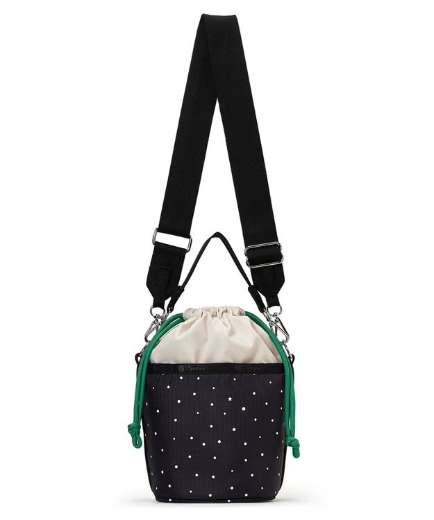 LeSportsac SM DRAWSTRING BUCKET/ブリスドットアイボリー/グリーンコード ブリスドットアイボリー/グリーンコード
