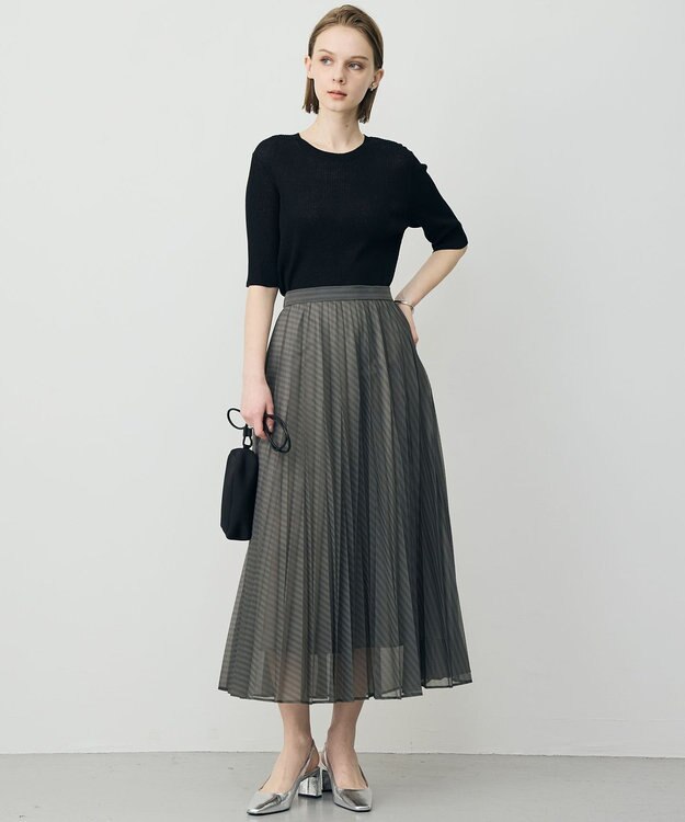 ICB カールマイヤープリーツ スカート スティールカーキ