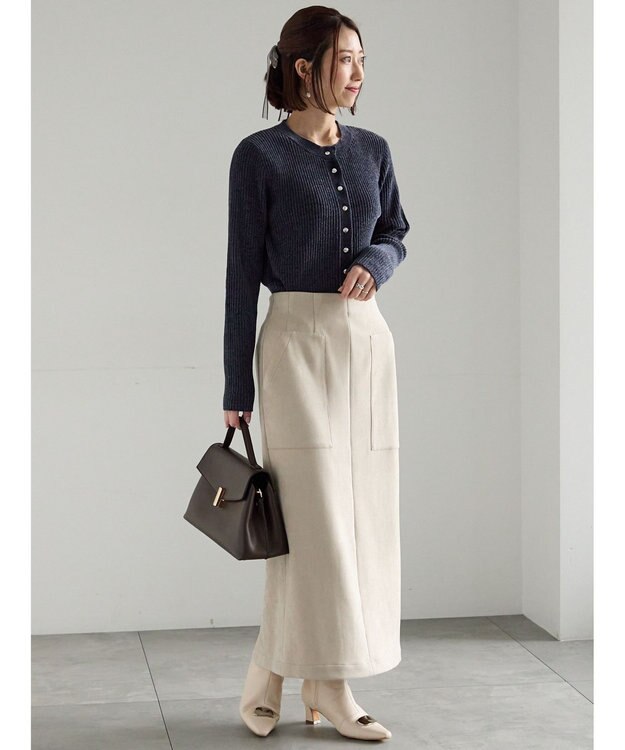 Te chichi モールリブカーディガン チャコールグレー