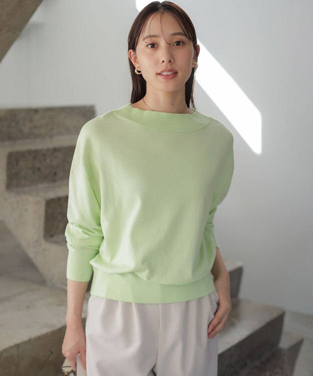 組曲 【WEB限定】コットンニット プルオーバー ミストグリーン系