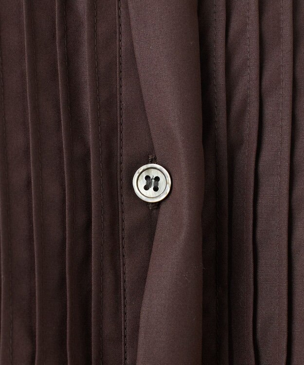 23区 S 【R(アール)】チンツコットン シャツワンピース ダークブラウン系