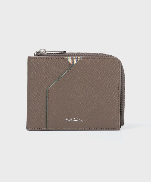 Paul Smith グレインレザー 2つ折り財布 グレイッシュベージュ
