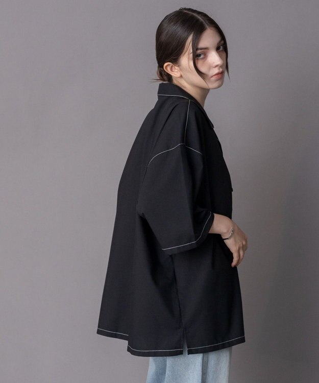 WEGO 【ユニセックス着用ITEM/SMLサイズ展開】 TRオープンカラーシャツ（SS） ブラックその他